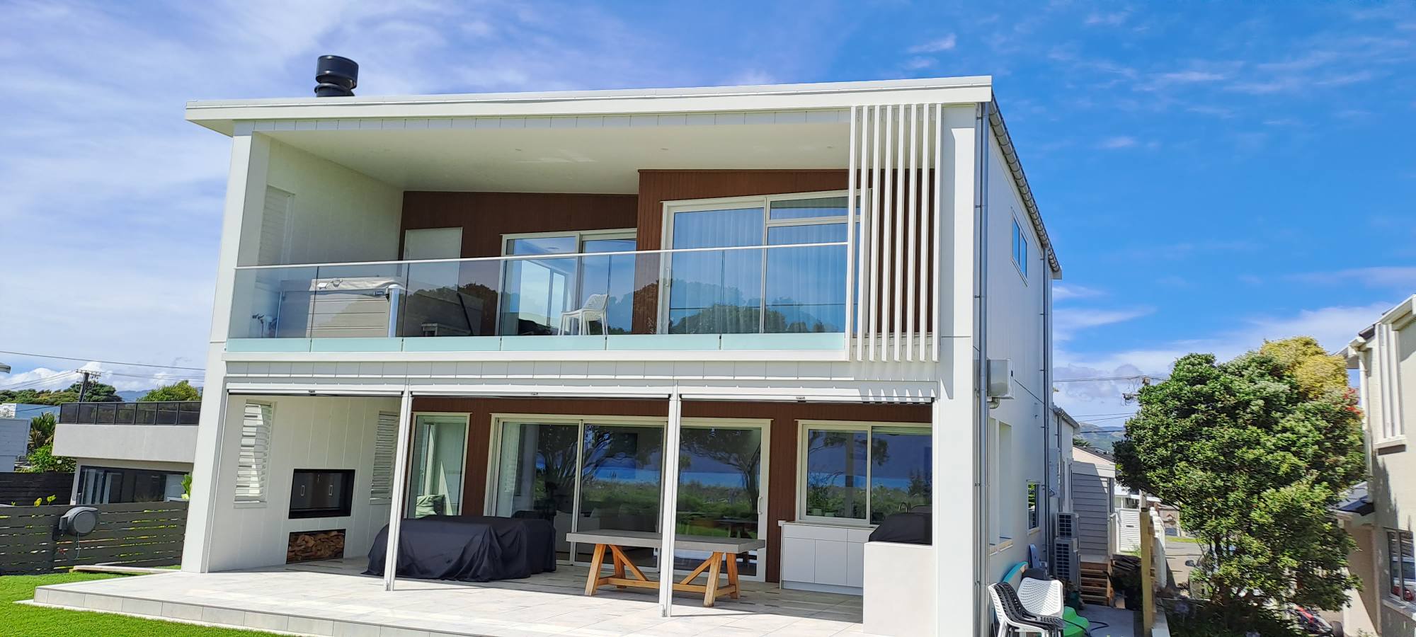 Modern house with balcony